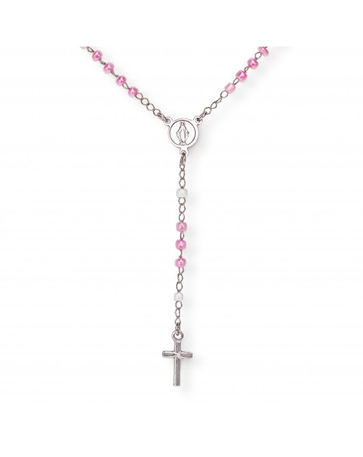Rosario classico cristalli rosa CROJRR Amen